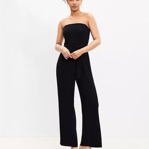 Loft NWT Black Elegant Black Strapless Jumpsuit Sz Small. Ret $89.50 POCKETS